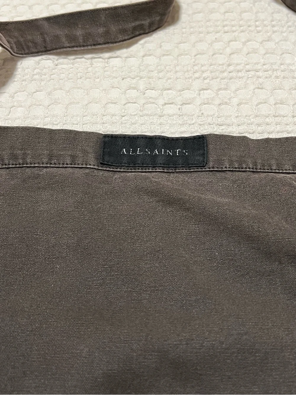 All Saints Brown Canvas Tote Bag